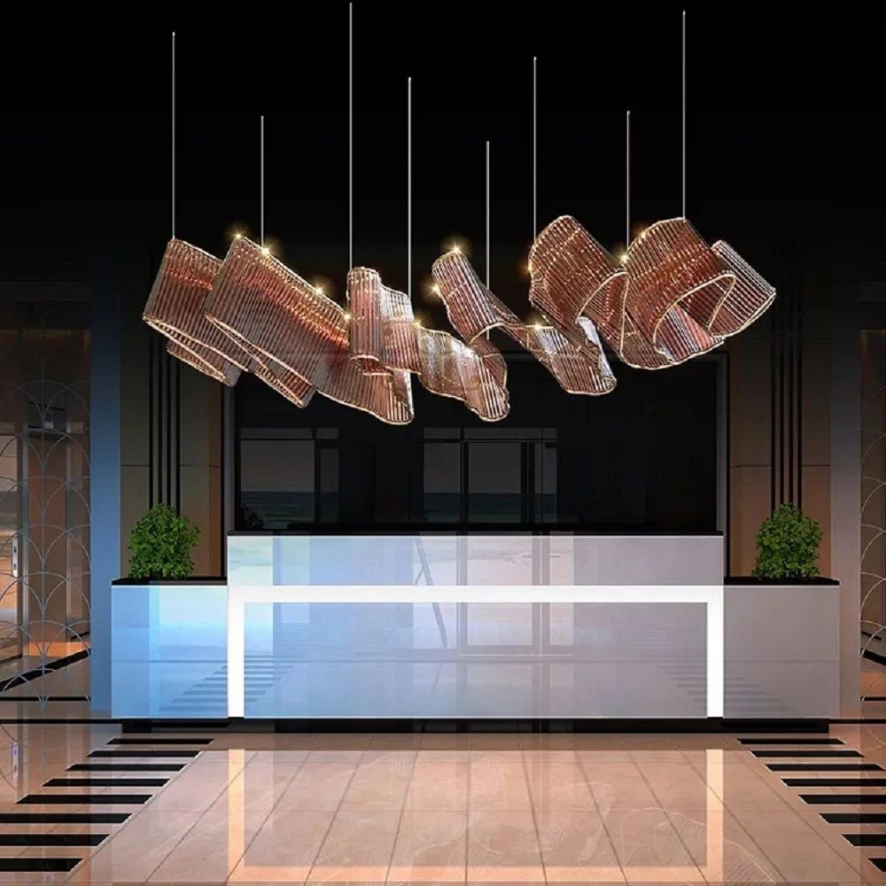 Design Strip Wavy Shape International Lighting For Hotel Lobby