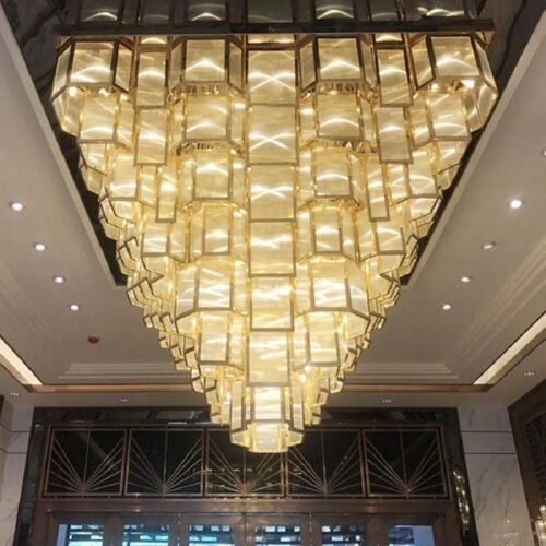 Luxury Hotel Lobby Square Event Banquet Engineering Crystal Chandelier