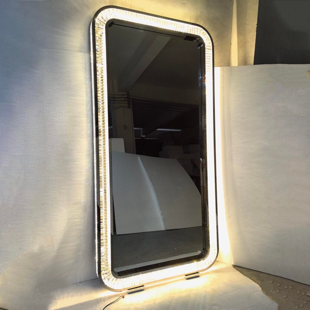 Floor Standing Full-Length Crystal Mirror