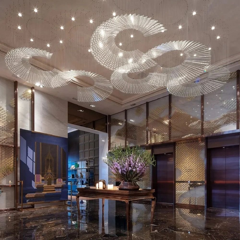 Unique Glass Engineering Non-Customized Large Chandelier