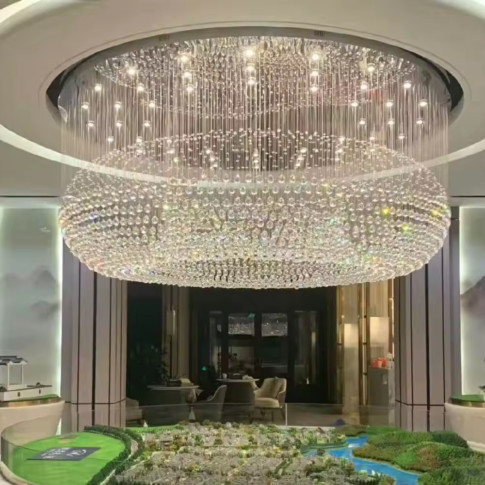 Custom Large Luxury Crystal Chandelier For Staircases & Hotel