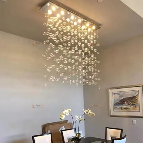 Clear Glass Bubble Ceiling Mounted Hanging Chandelier