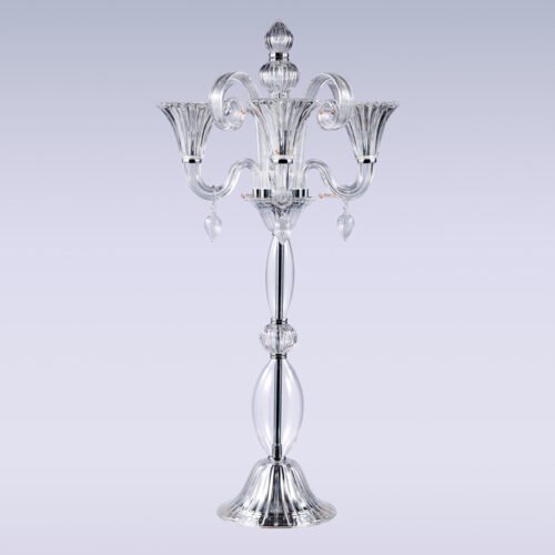 4 Arms Clear Crystal Candelabra