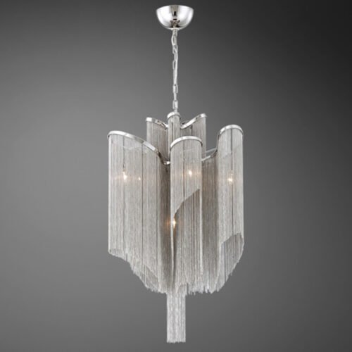 Luxury Long Hollow Aluminum Chain Chandeliers for Staircases & Villas