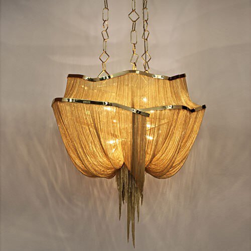Zhongshan Lighting: 30" Gold & Silver Aluminum Tassel Chandeliers