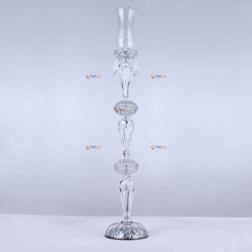 Timeless clear crystal candle holder, designed to enhance any space with its elegant transparency and sophisticated sparkle. Perfect for any décor style.