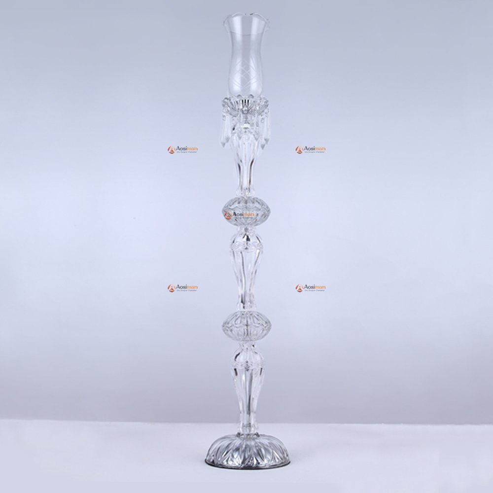 Timeless clear crystal candle holder, designed to enhance any space with its elegant transparency and sophisticated sparkle. Perfect for any décor style.