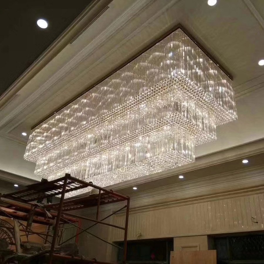 Luxury Crystal Chandelier Ceiling Lamp for Hotel Lobby Villa