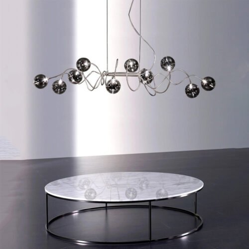 Modern Luxury Smoke Grey Glass Ball Pendant Light