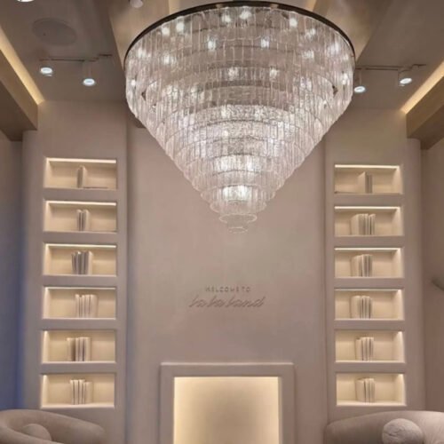 Elegant Glass Pendant Light for Villa Hotel