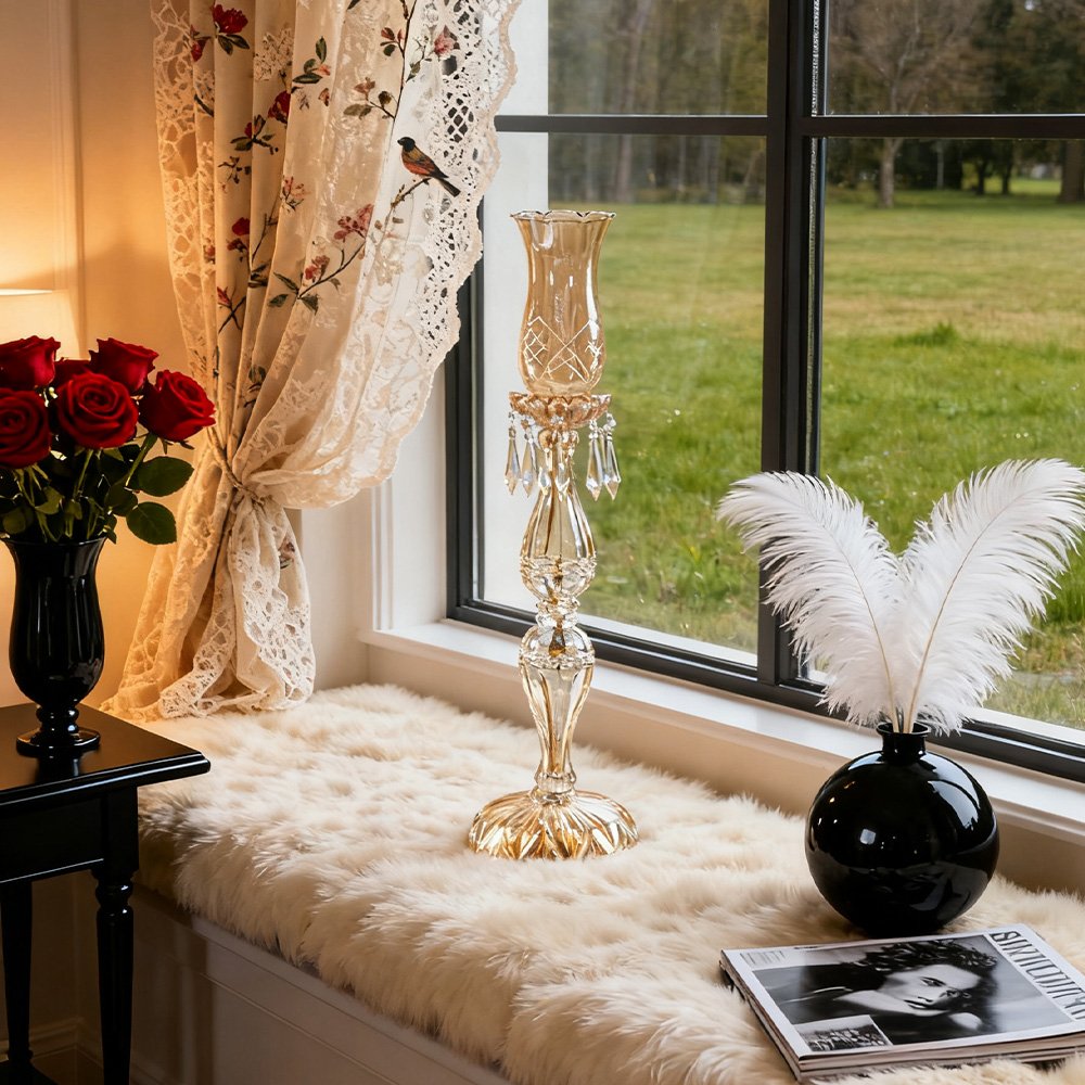 Crystal Wedding Candelabra Gold - Image 7