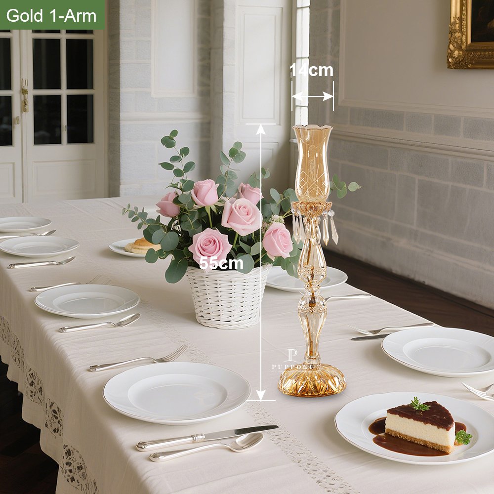 Crystal Wedding Candelabra Gold - Image 9