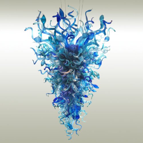 Organic Glass Sculpture Chandelier