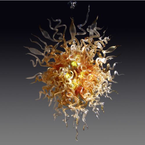 Vibrant Handblown Glass Chandelier