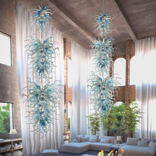 Artisan Blown Glass Chandelier - Image 5