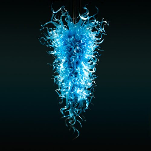 Blue Glass Art Pendant Lamp