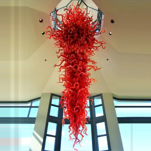 Glass Long Chandeliers For Staircases
