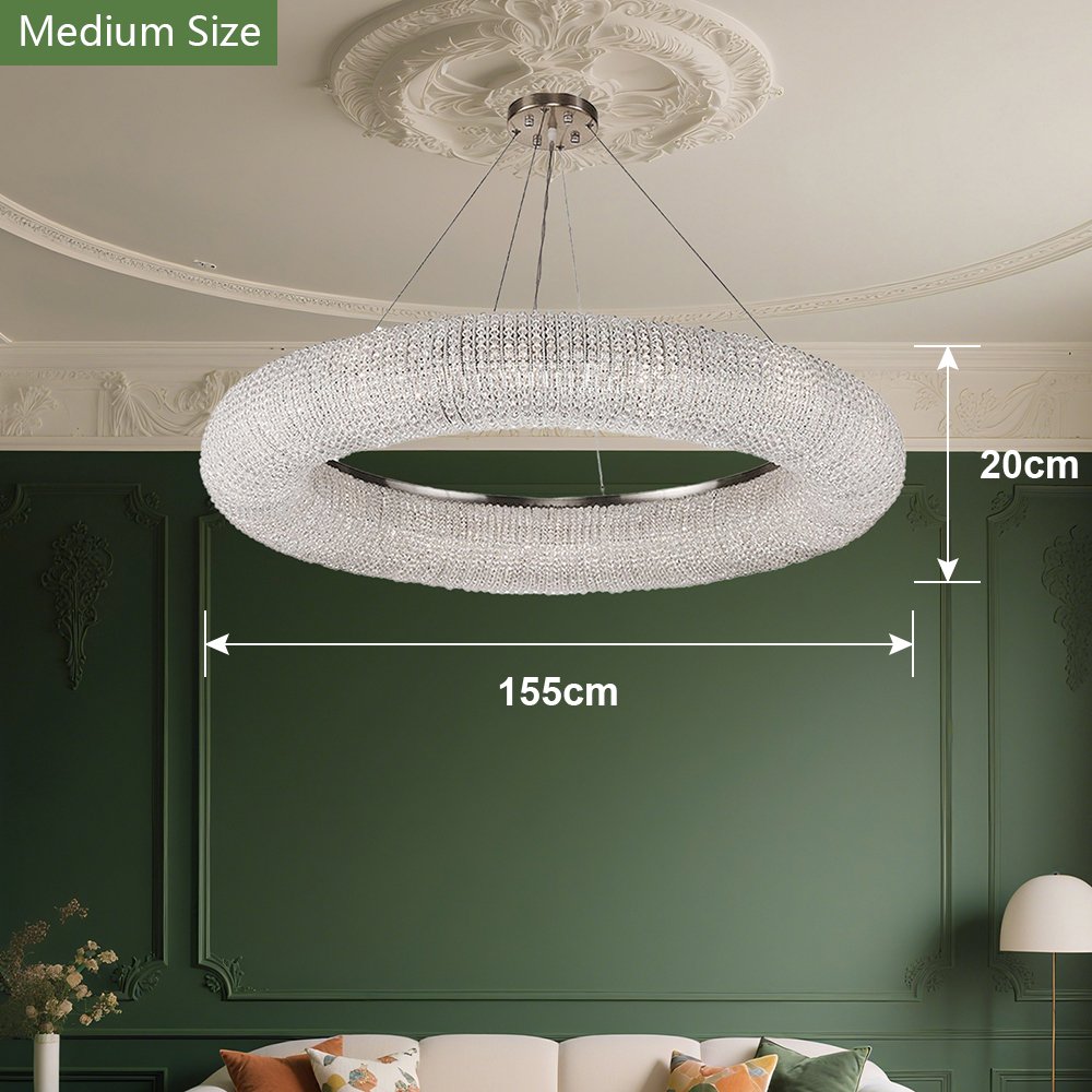 Art Deco Round Crystal Chandelier - Image 2