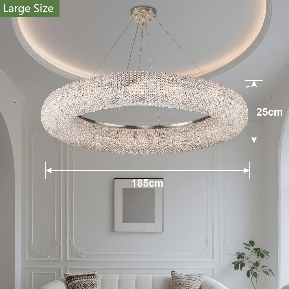 Art Deco Round Crystal Chandelier - Image 3