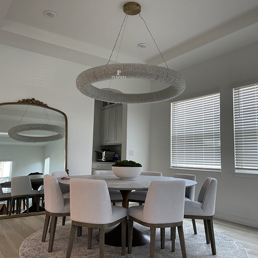 Art Deco Round Crystal Chandelier - Image 11