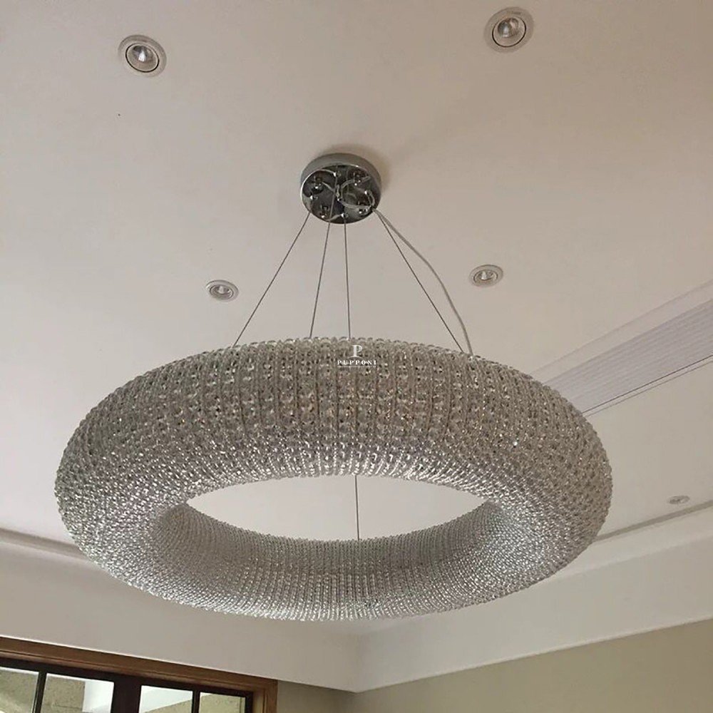 Art Deco Round Crystal Chandelier - Image 12