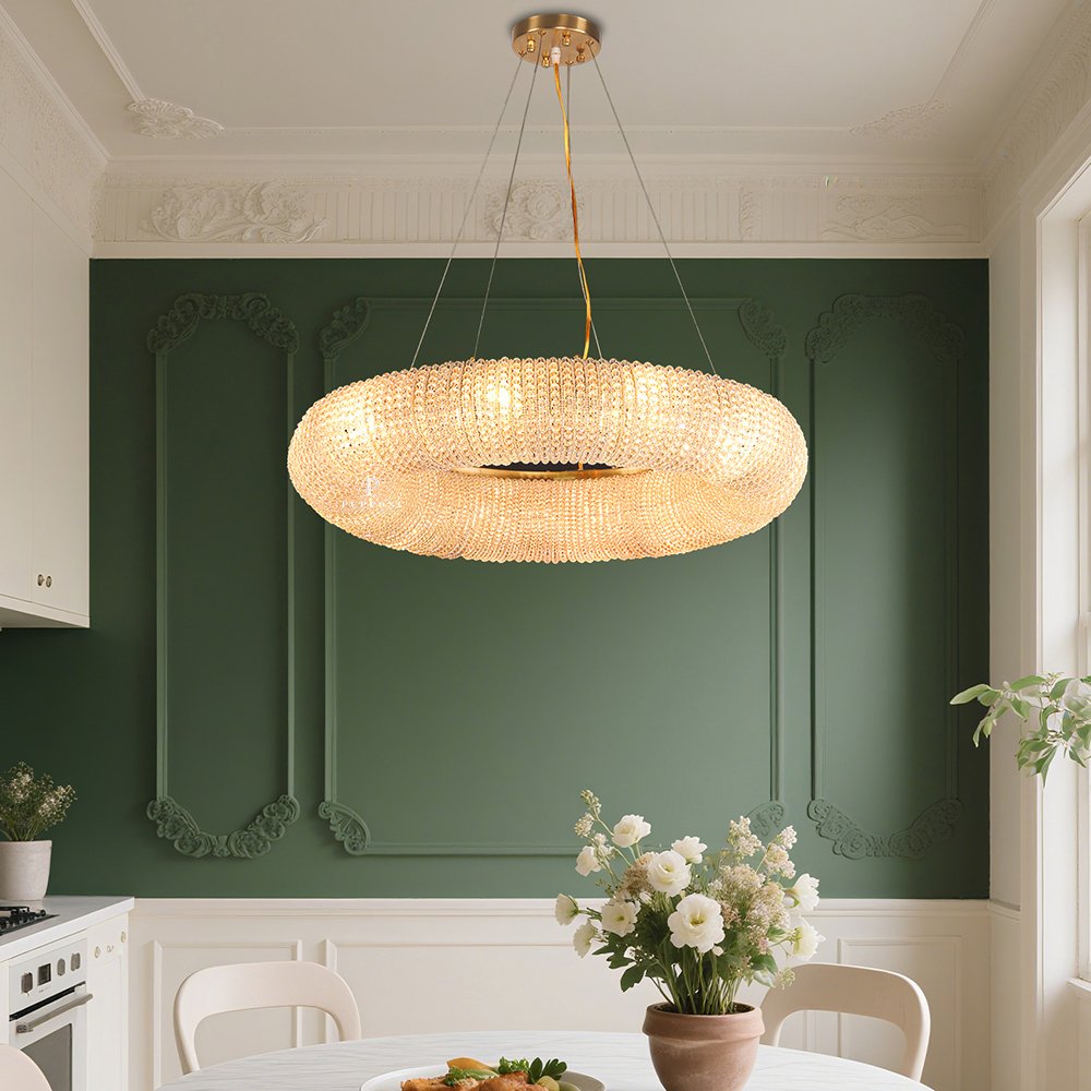 Art Deco Round Crystal Chandelier - Image 6