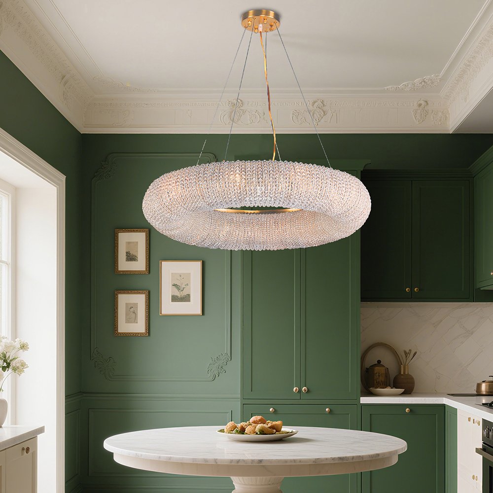 Art Deco Round Crystal Chandelier - Image 7