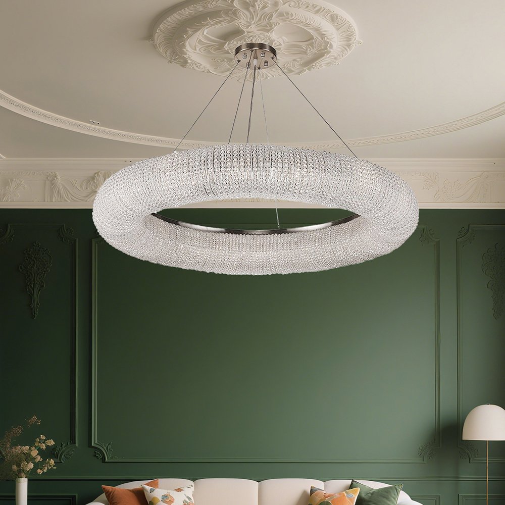 Art Deco Round Crystal Chandelier - Image 9