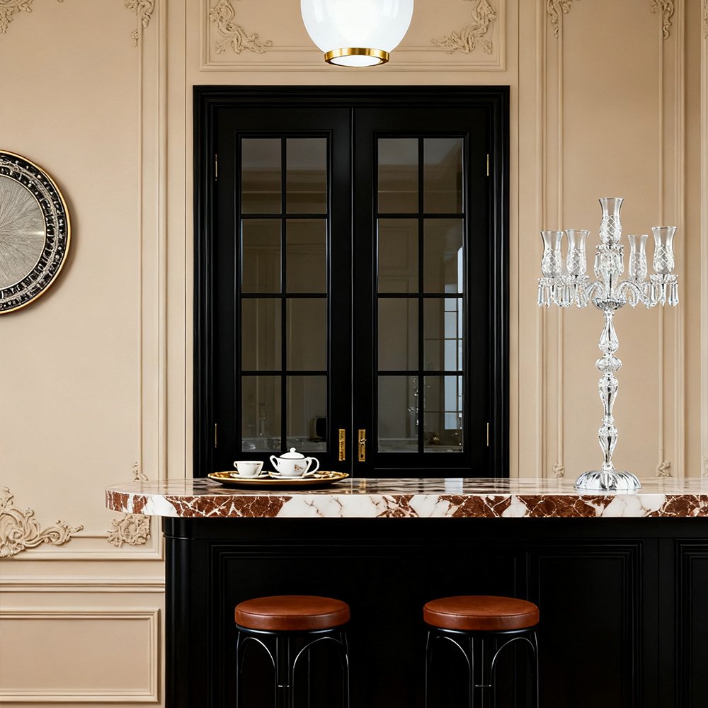 French Romantic Crystal Candelabra - Image 2