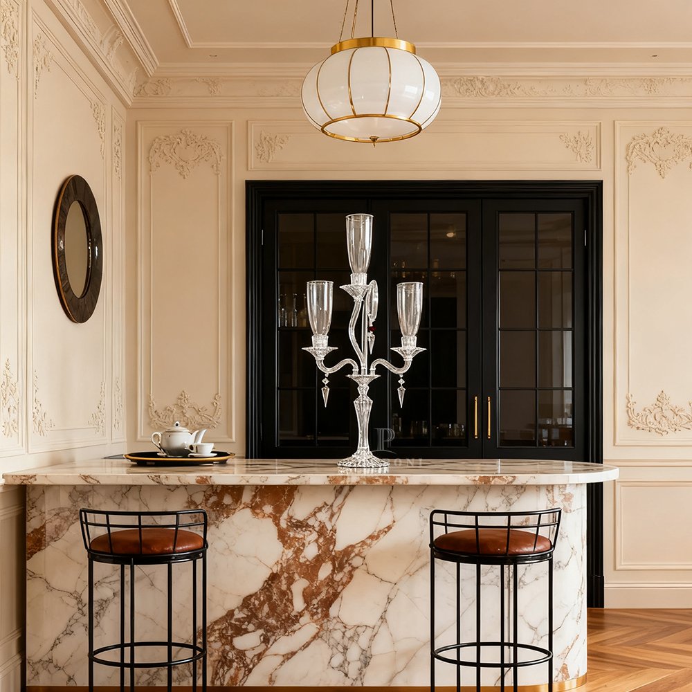 Romantic Glass Crystal Candelabra - Image 3