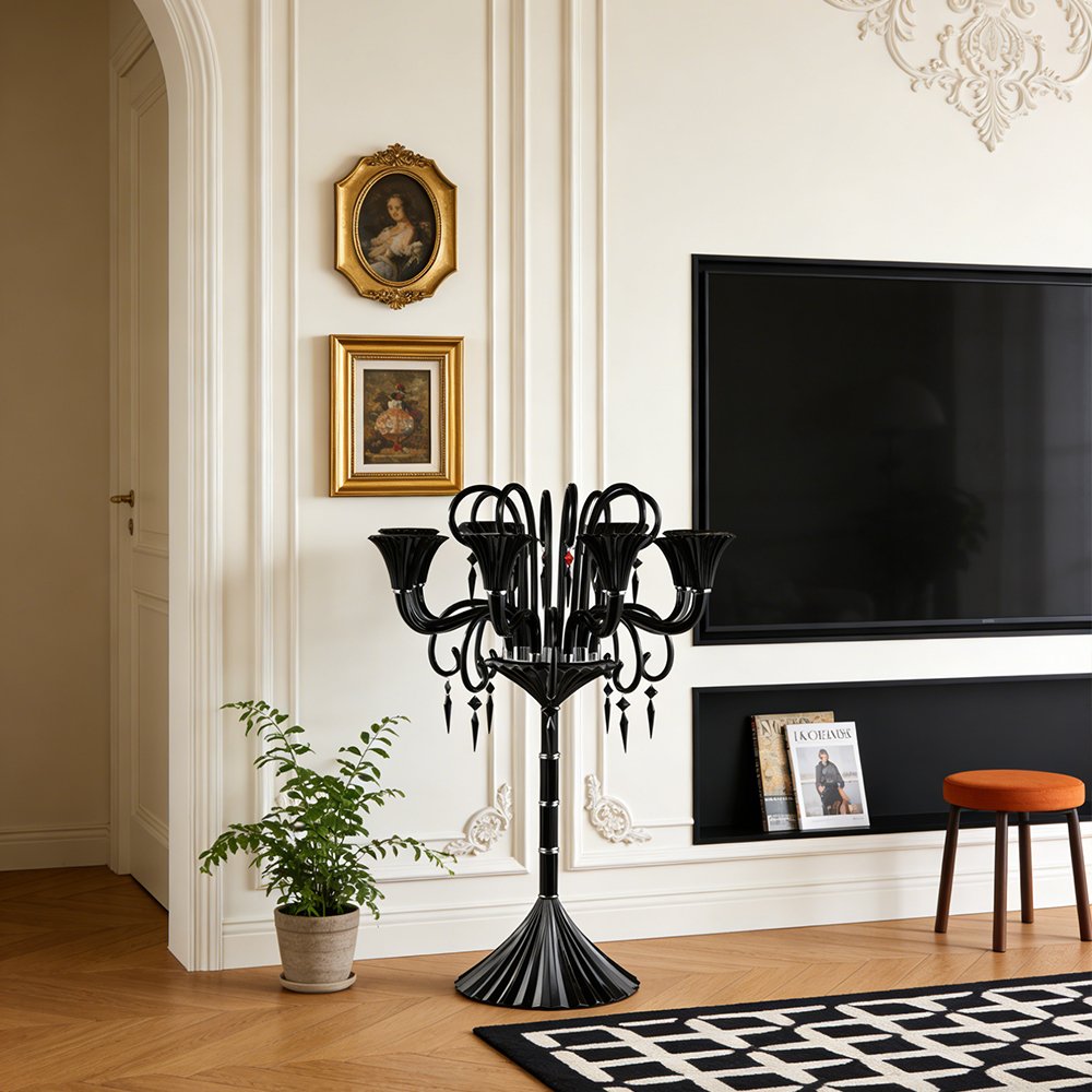 Romantic Crystal Floor Candelabra - Image 3