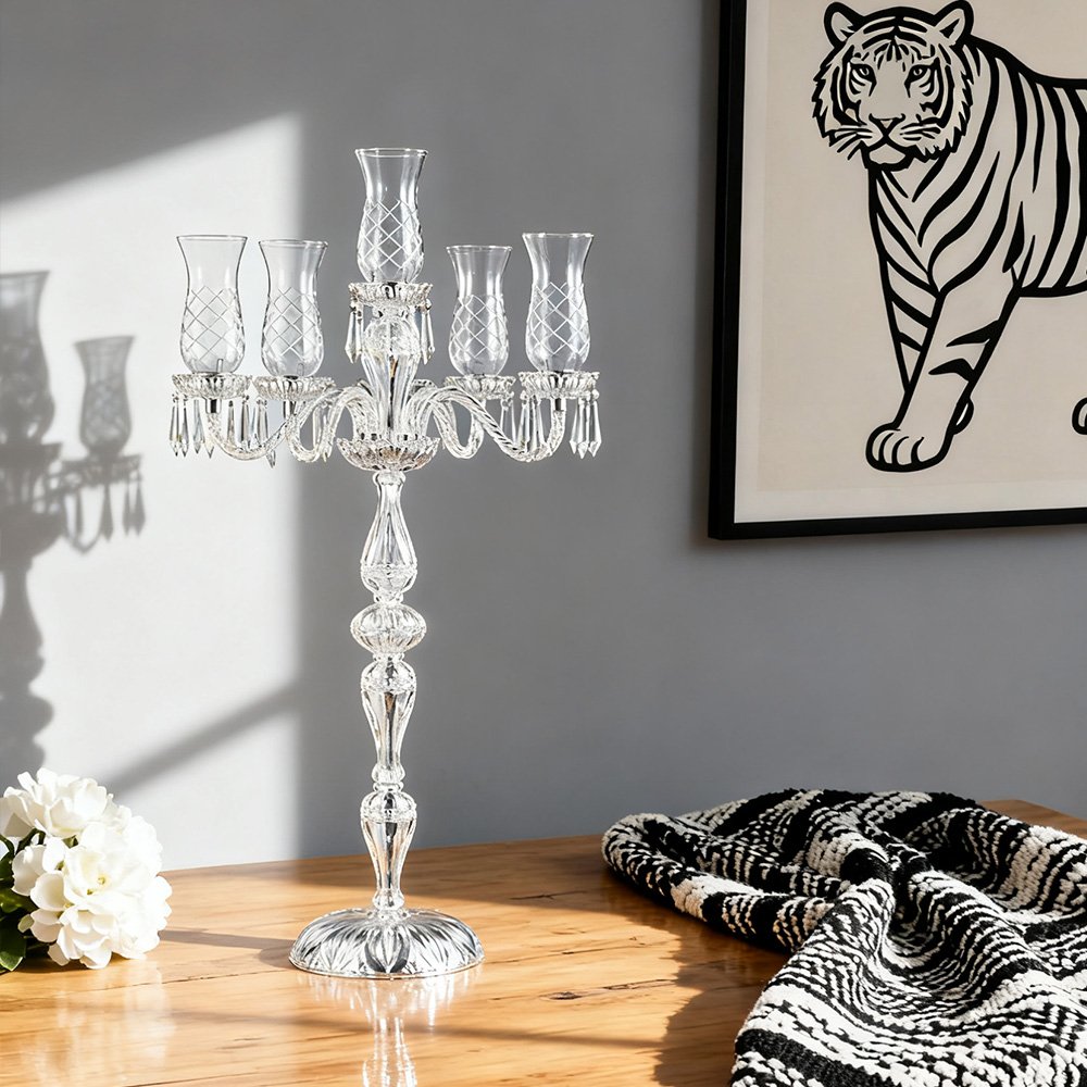 French Romantic Crystal Candelabra - Image 3