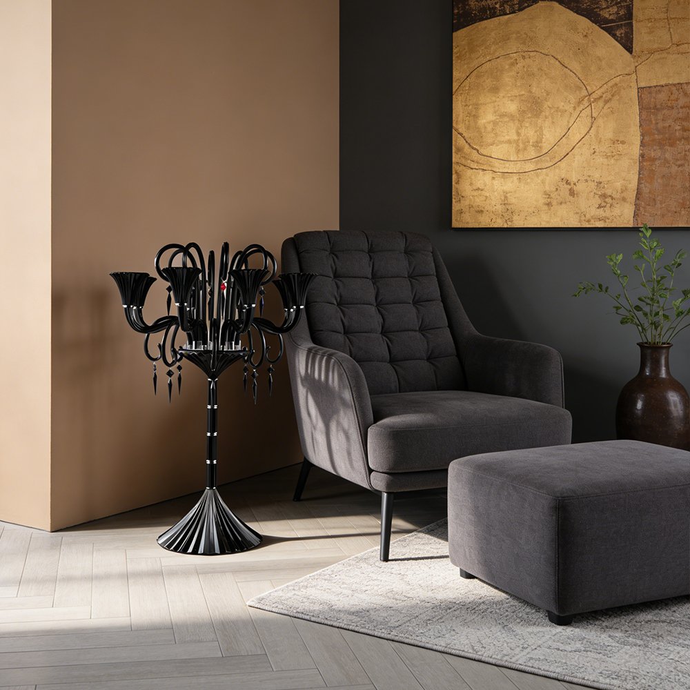 Romantic Crystal Floor Candelabra - Image 4