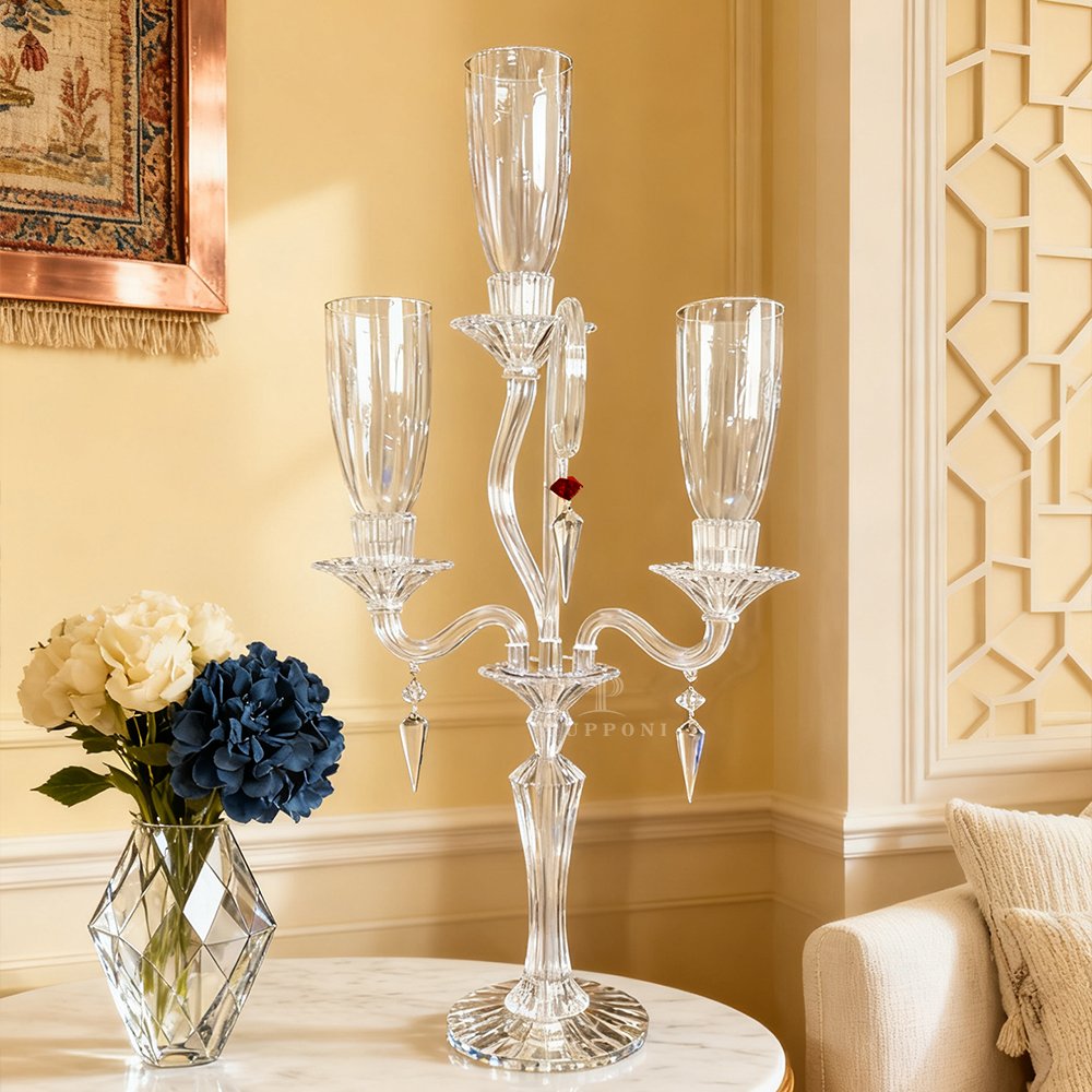 Romantic Glass Crystal Candelabra - Image 5