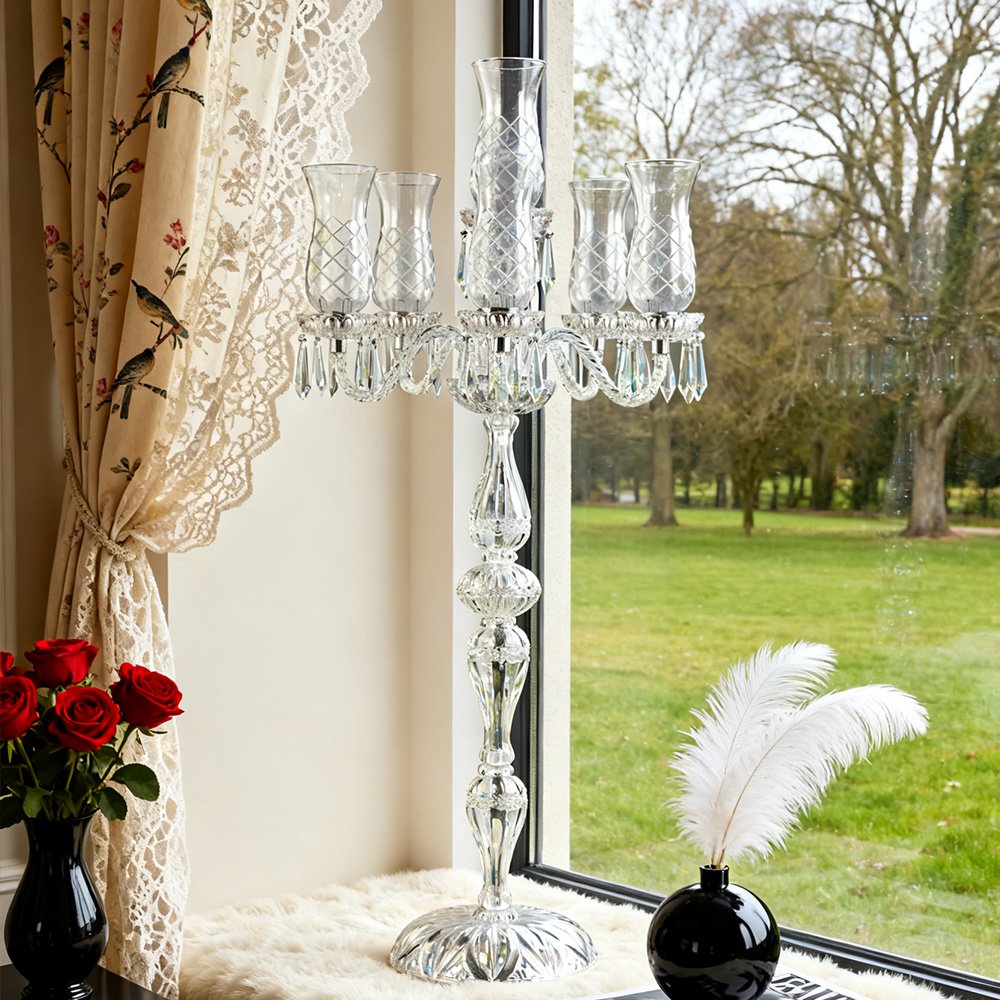 French Romantic Crystal Candelabra - Image 4