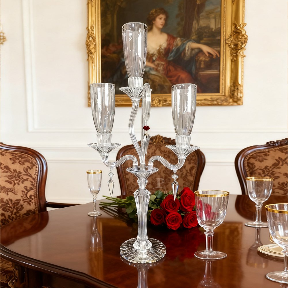 Romantic Glass Crystal Candelabra - Image 6