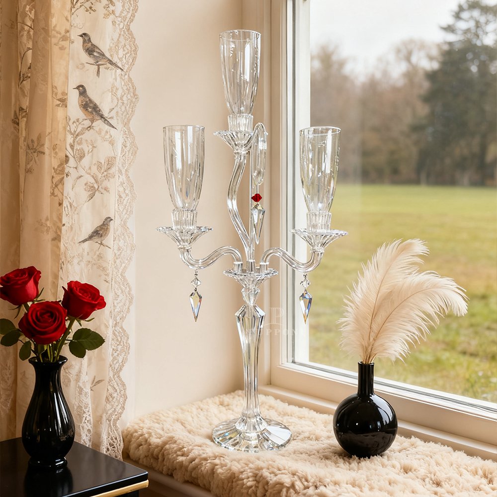Romantic Glass Crystal Candelabra - Image 7