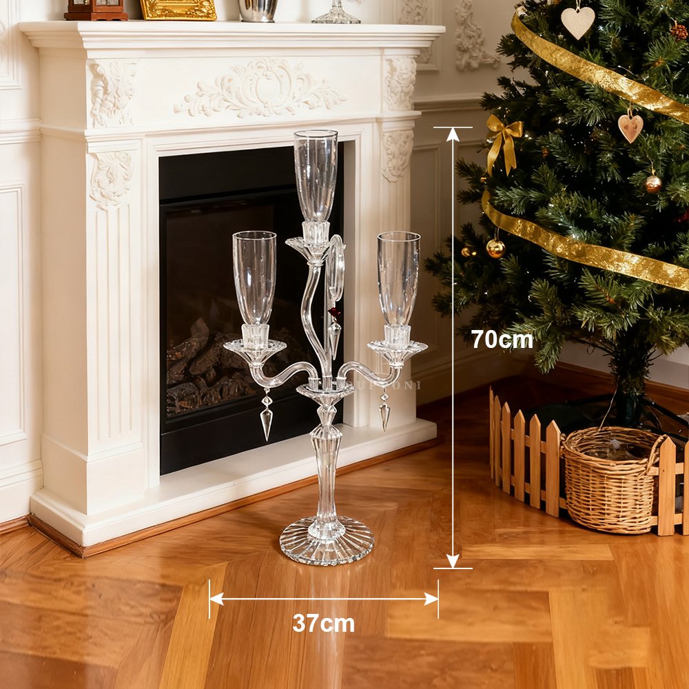 Romantic Glass Crystal Candelabra - Image 8