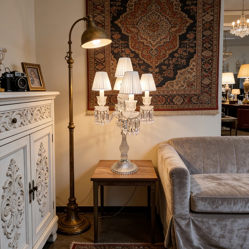 Elegant French Crystal Lamp - Image 3