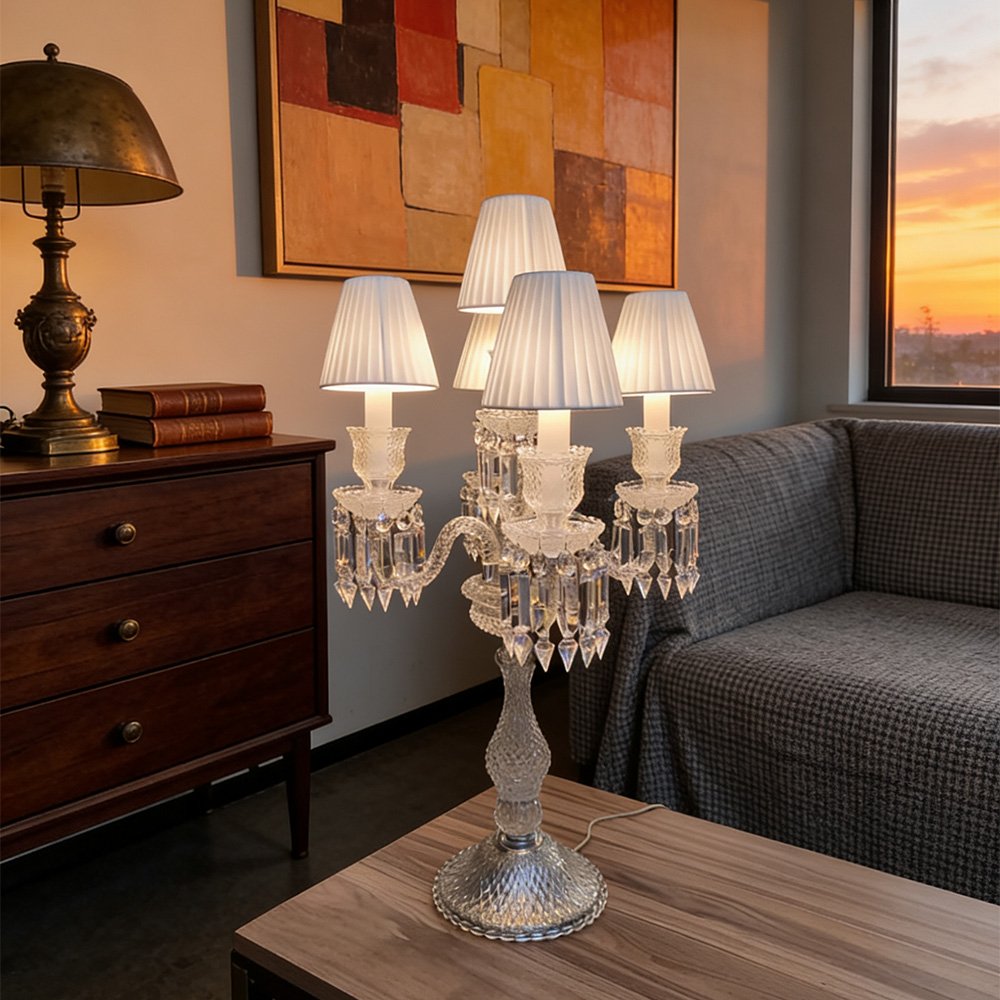 Elegant French Crystal Lamp - Image 6
