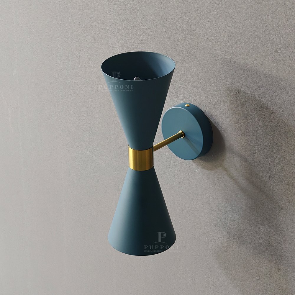 Teal Hourglass Modern Wall Sconce - Image 3