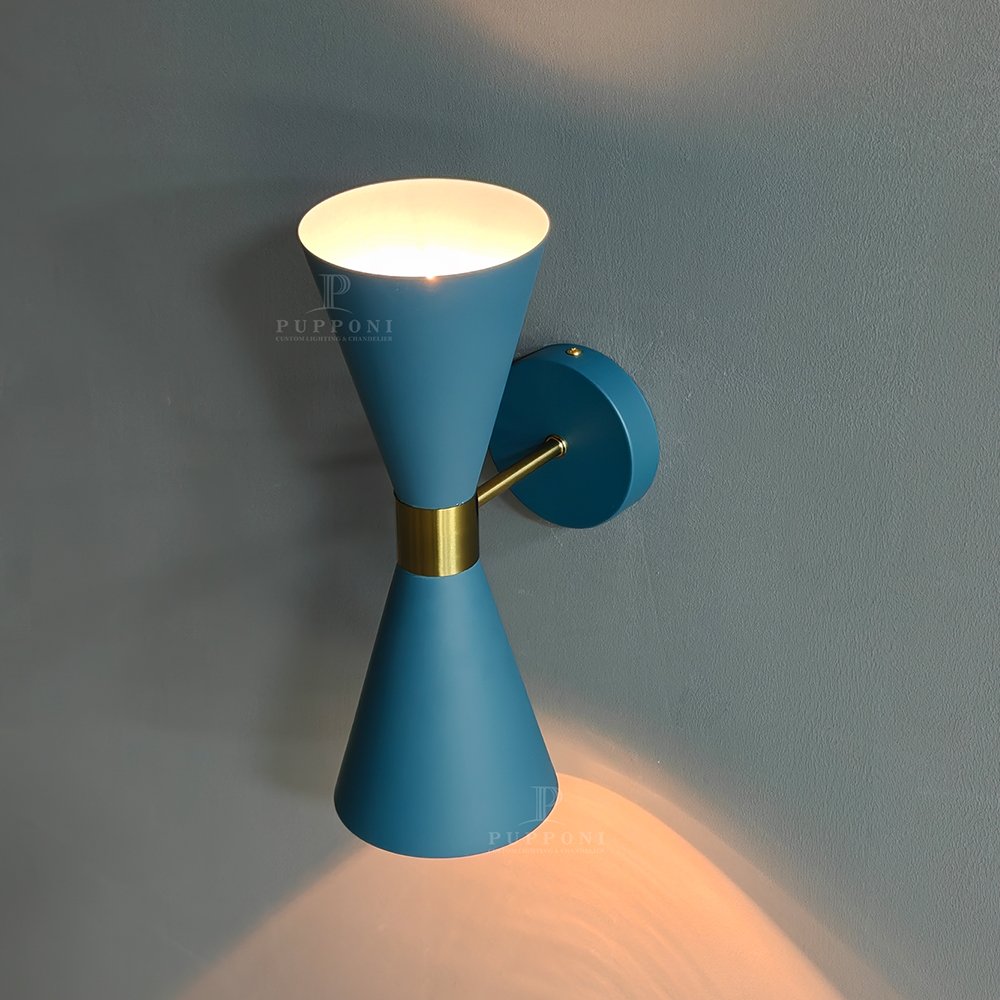 Teal Hourglass Modern Wall Sconce - Image 4