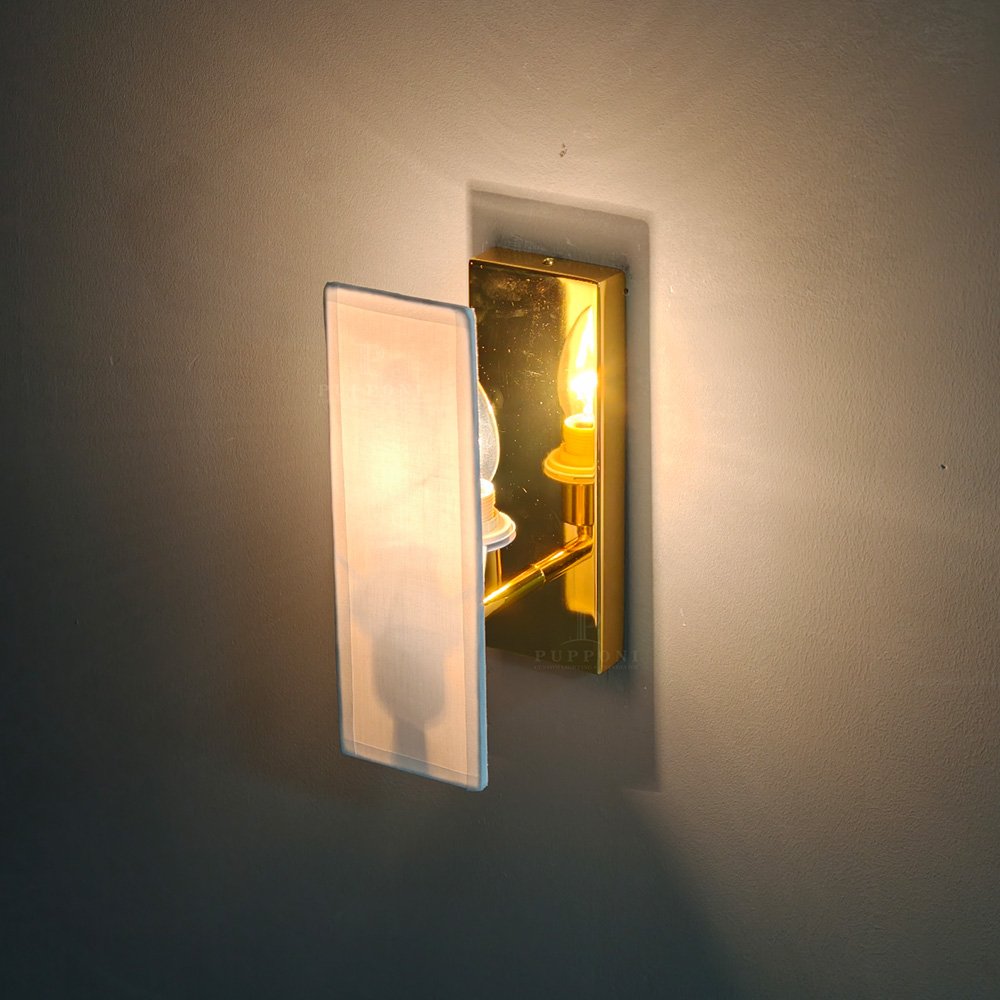 Brass Fabric Shade Wall Sconce - Image 5