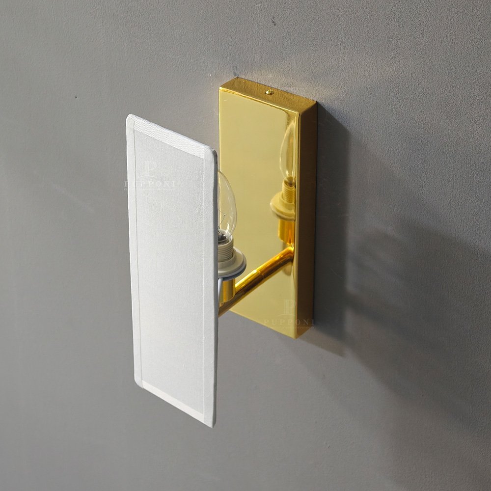 Brass Fabric Shade Wall Sconce - Image 4
