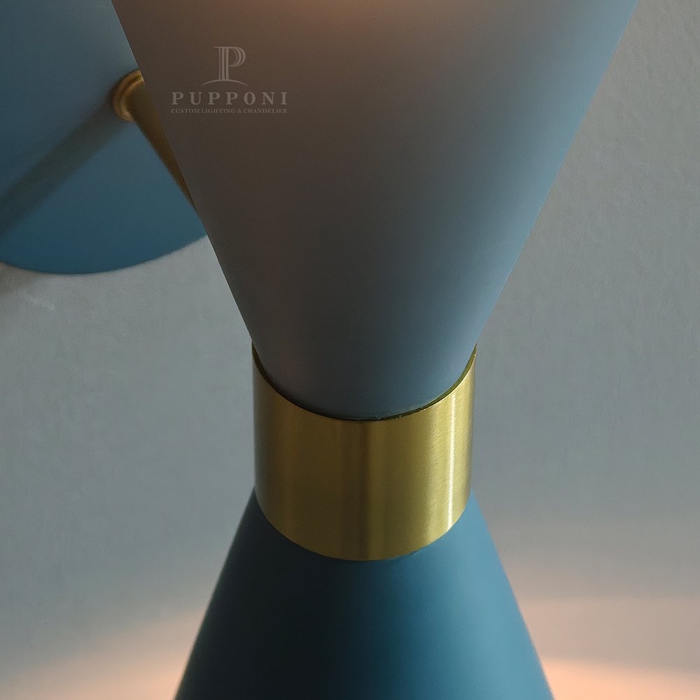 Teal Hourglass Modern Wall Sconce - Image 6