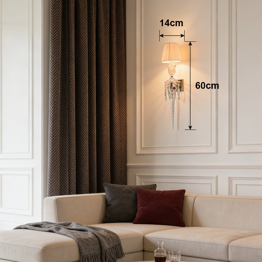 Vintage Crystal Icicle Wall Sconce - Image 8