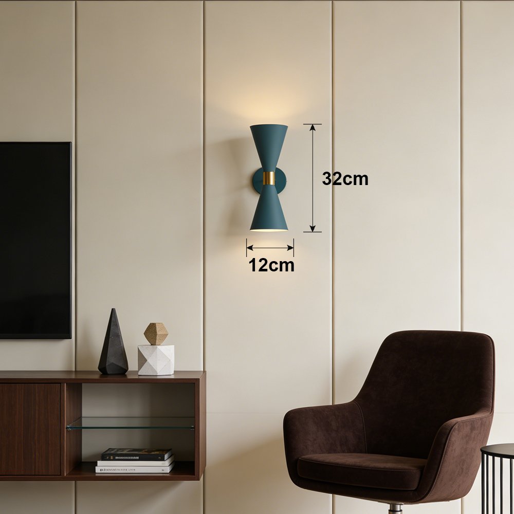 Teal Hourglass Modern Wall Sconce - Image 8
