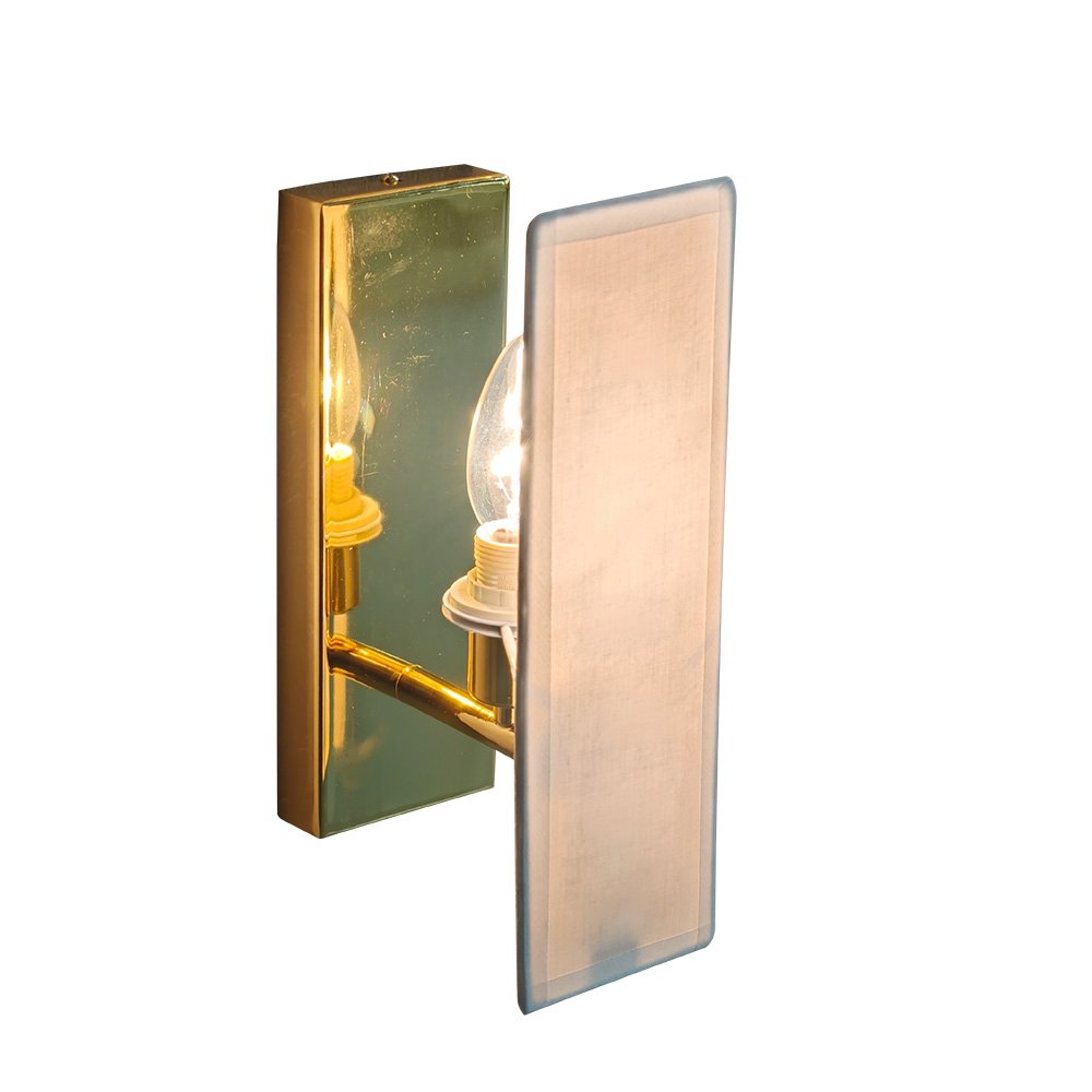 Brass Fabric Shade Wall Sconce - Image 3