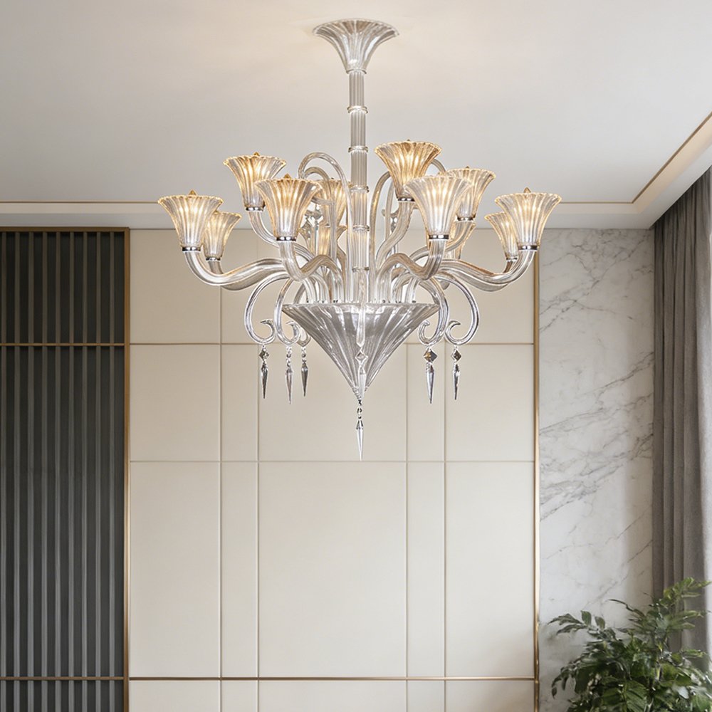 Fluted Glass Chandelier