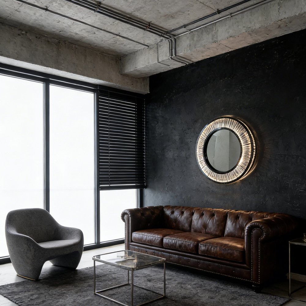 LED Crystal Round Mirror - Image 2